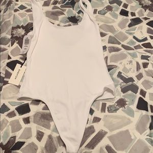 Babaton White Ribbed Jumpsuit